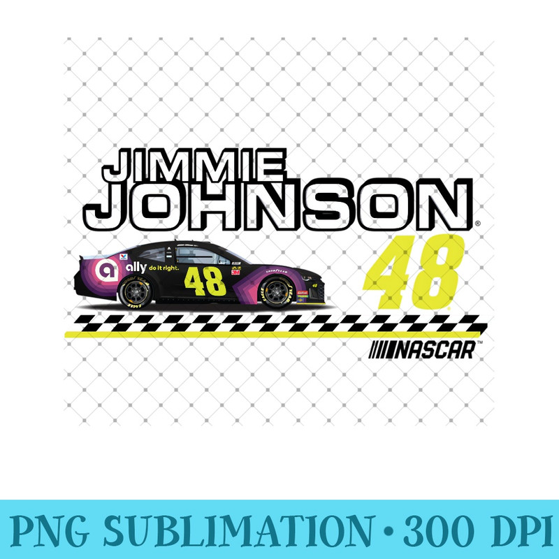 NASCAR - Jimmie Johnson - Drop Shadow Car - High Quality PNG Files - Create with Confidence