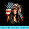 Native American Woman Indian Warrior USA Flag - Trendy PNG Designs - Transform Your Sublimation Creations