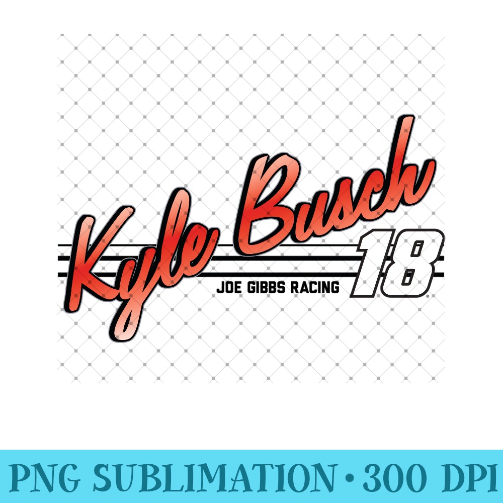 NASCAR - Kyle Busch - Script - Unique PNG Artwork - Instantly Transform Your Sublimation Projects