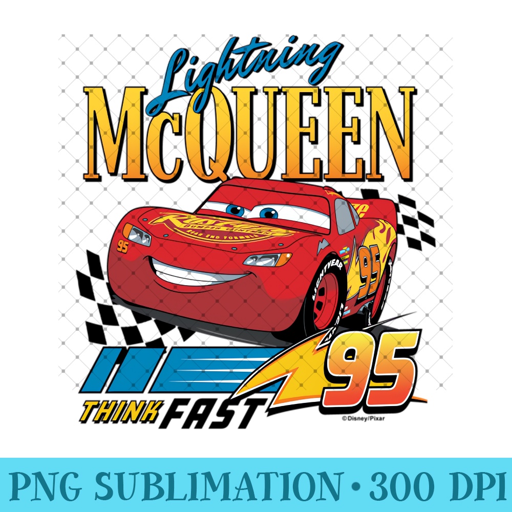 Disney Pixar - Lightning McQueen Think Fast 95 - Printable PNG Graphics - Instant Access To Downloadable Files