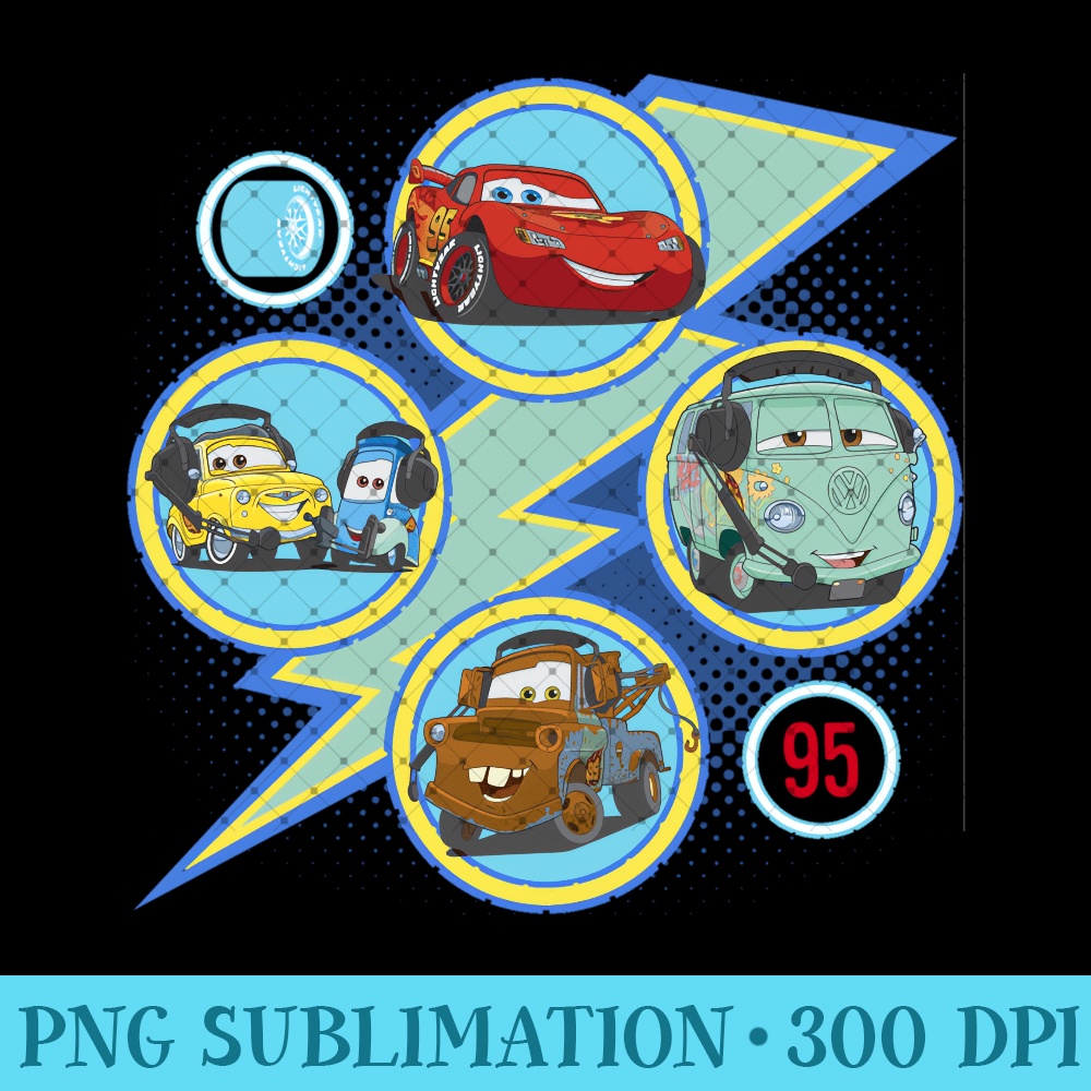 Disney Pixar Cars Pit Crew Friends Portraits Mashup Sweatshirt - High Resolution PNG Designs - Unleash Your Inner Rebellion