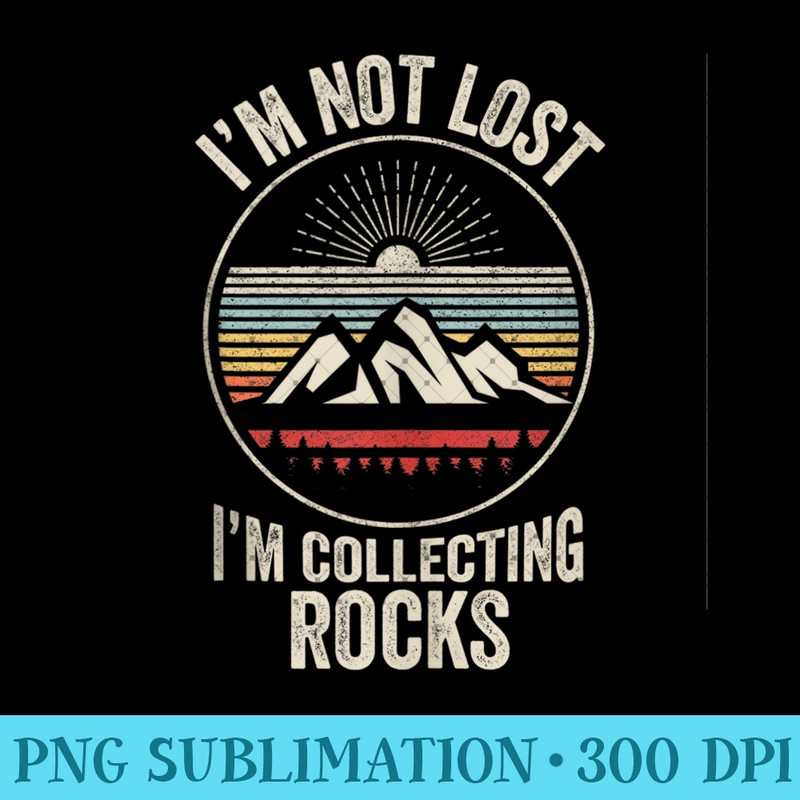 Vintage Retro Rock Collecting Geologist Rock Collector - Sublimation PNG Designs - Create with Confidence
