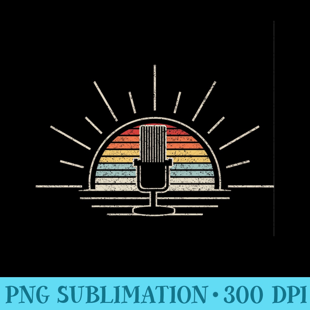 Vintage Retro Singer Vocalist Musician Microphone Singing Premium - PNG Graphics - Vibrant and Eye-Catching Typography