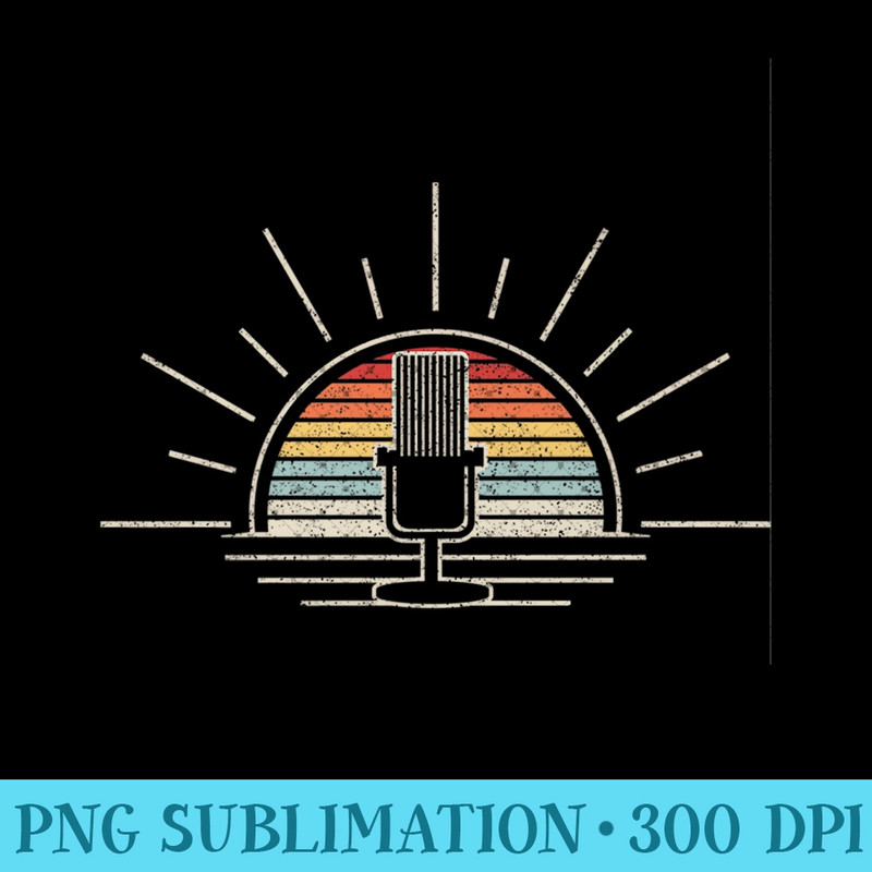 Vintage Retro Singer Vocalist Musician Microphone Singing Premium - PNG Graphics - Vibrant and Eye-Catching Typography