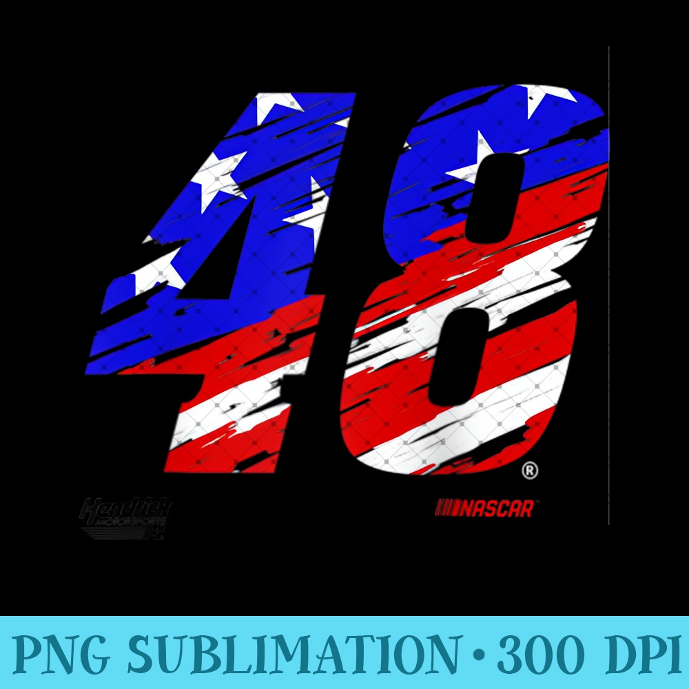 NASCAR - Jimmie Johnson - American Fill Raglan Baseball - Digital PNG Downloads - Transform Your Sublimation Creations