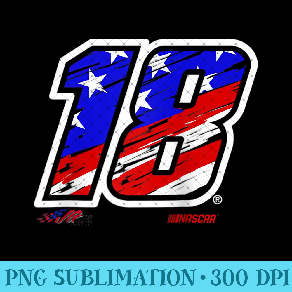 NASCAR - Kyle Busch - American Fill Raglan Baseball - PNG Download - Instant Access To Downloadable Files