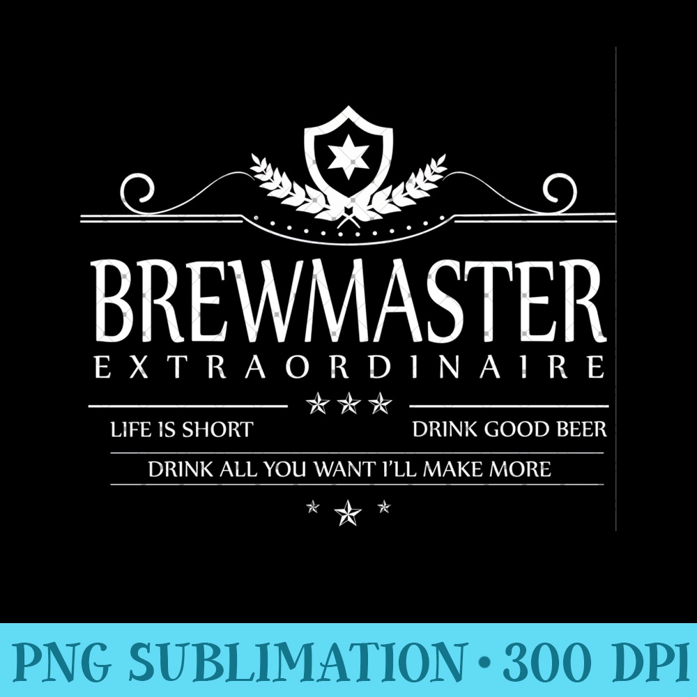 Number One Brewmaster - Craft Beer Home Brewing Brewer - Digital PNG Downloads - Create with Confidence