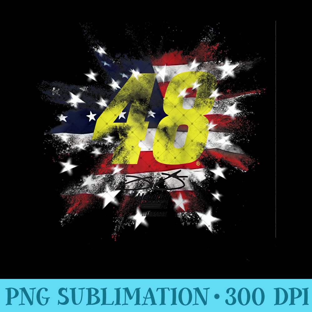 NASCAR - Jimmie Johnson - Fireworks Raglan Baseball - PNG Graphics - Limited Edition And Exclusive Designs