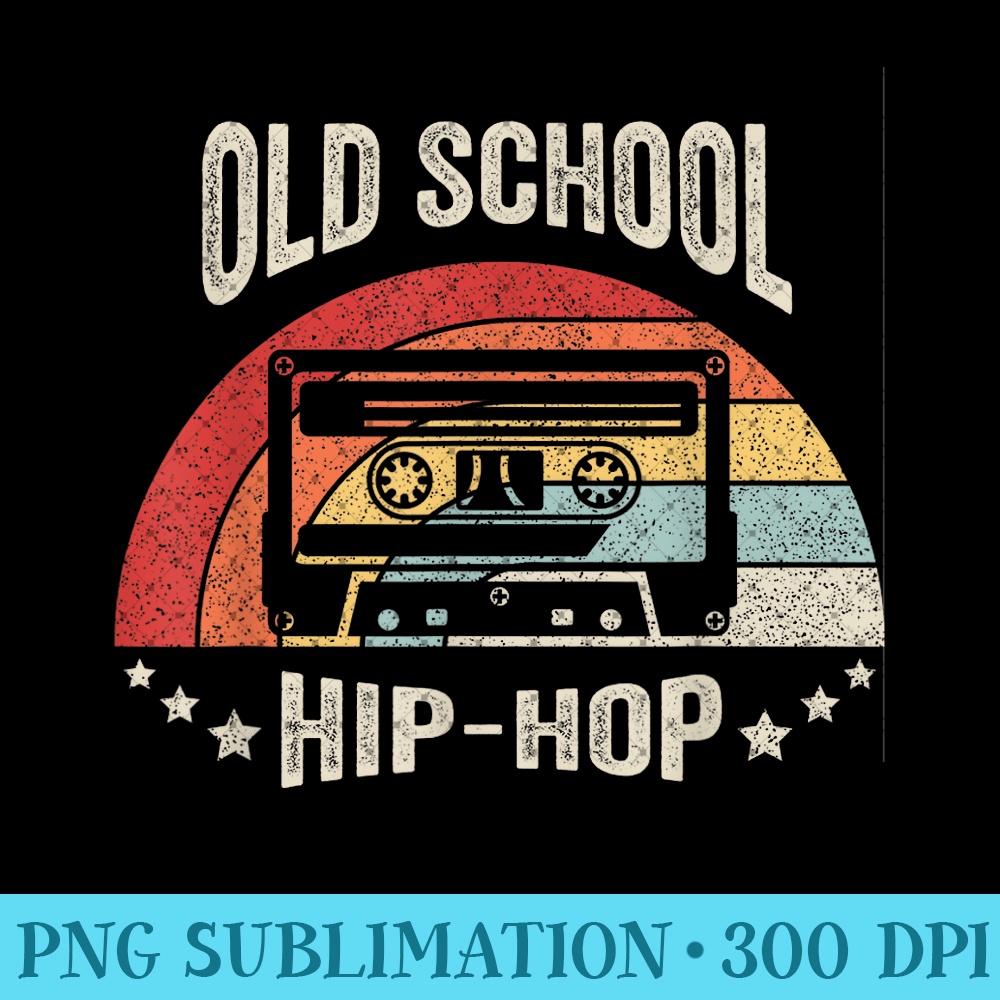Vintage Retro Old School Hip Hop 80s 90s Cassette Music - High Resolution PNG Designs - Add a Festive Touch to Every Day