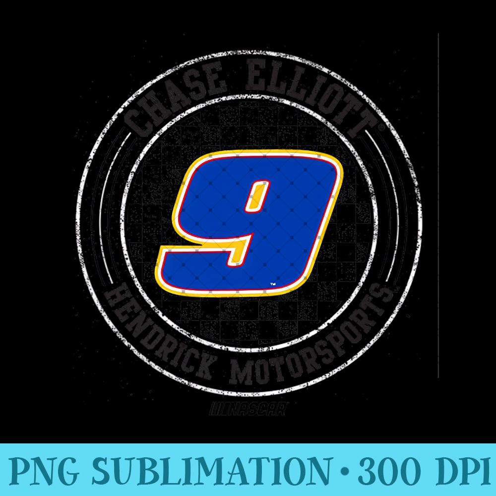 NASCAR - Chase Elliott - Checkered Circle Premium - Printable PNG Images - Lifetime Access To Purchased Files