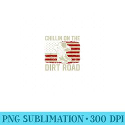 chillin on the dirt road western american flag country music - unique sublimation patterns