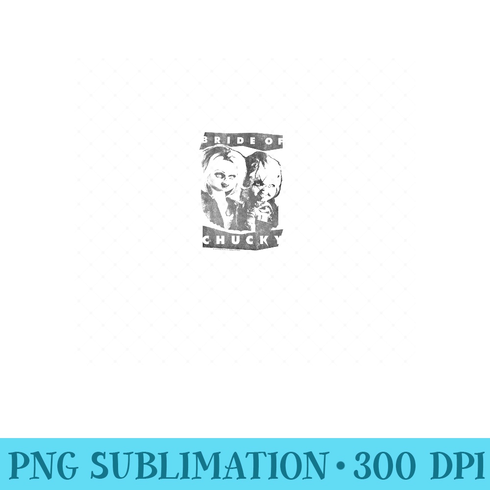 Childs Play Bride Of Chucky Faded Portrait - Ready To Print PNG Designs - Stunning Sublimation Graphics