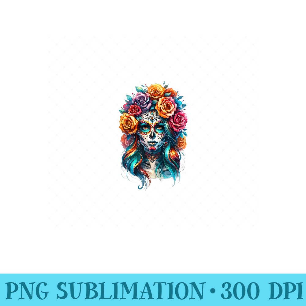La Catrina Women Dia de Los Muertos Latina Cinco De Mayo - Mug Sublimation PNG - Unique And Exclusive Designs