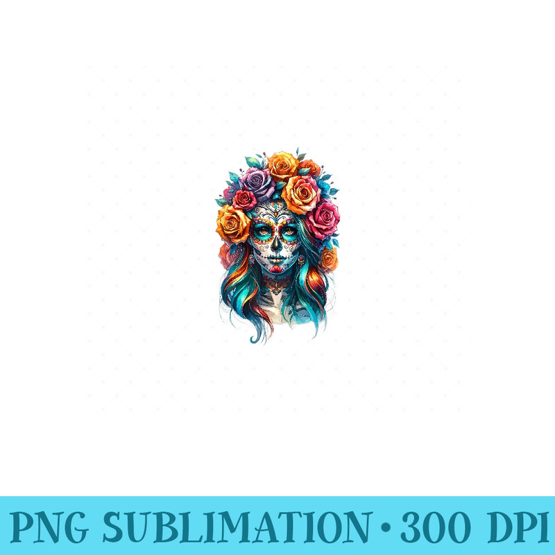 La Catrina Women Dia de Los Muertos Latina Cinco De Mayo - Mug Sublimation PNG - Unique And Exclusive Designs