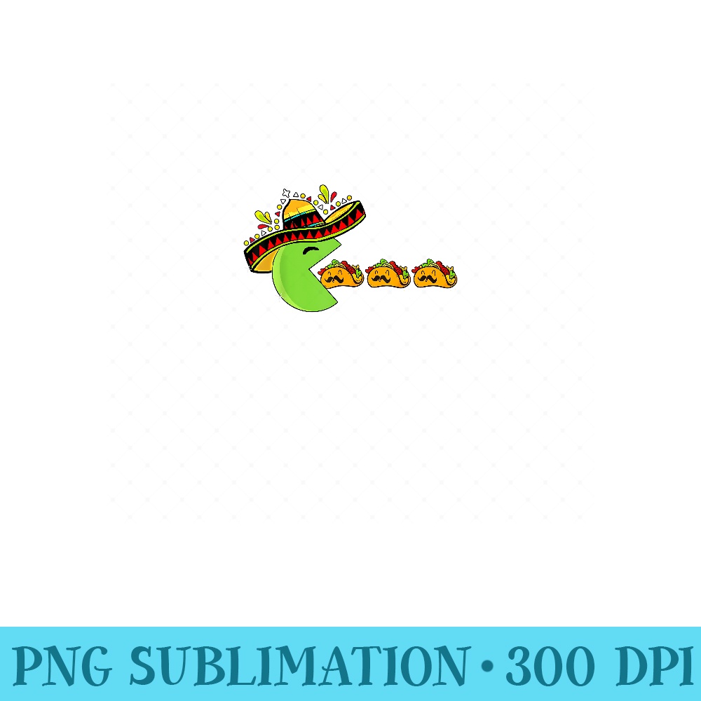 Sombrero Eating Funny Tacos with Mustaches Cinco de Mayo - PNG Clipart - Create with Confidence