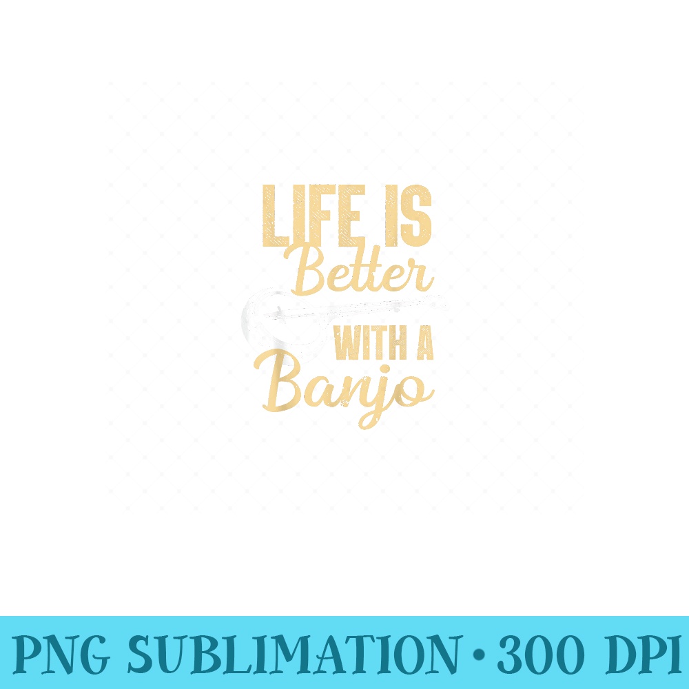Cute Banjo For Bluegrass Country Music Blues Jazz - Digital PNG Artwork - Unlock Vibrant Sublimation Designs