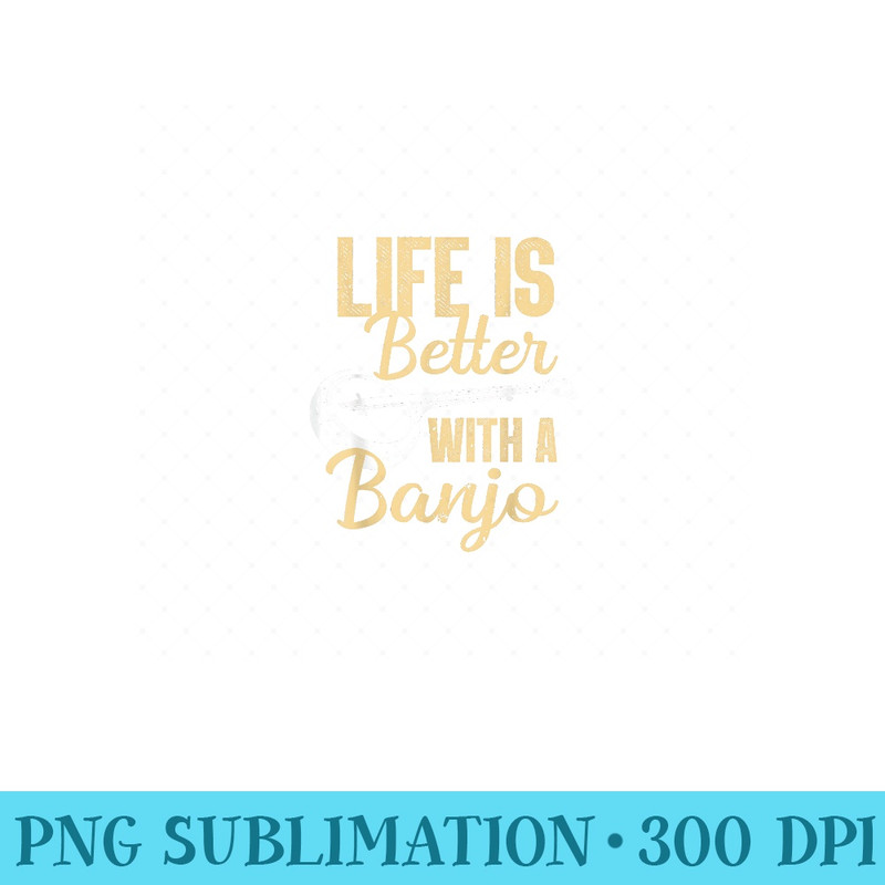 Cute Banjo For Bluegrass Country Music Blues Jazz - Digital PNG Artwork - Unlock Vibrant Sublimation Designs