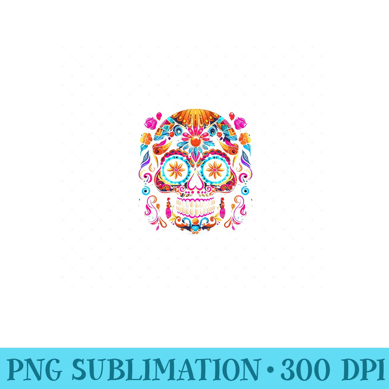 Cinco De Mayo Sugar Skull Dia De Los Muertos Day Of Dead - Modern PNG designs - Unleash Your Creativity