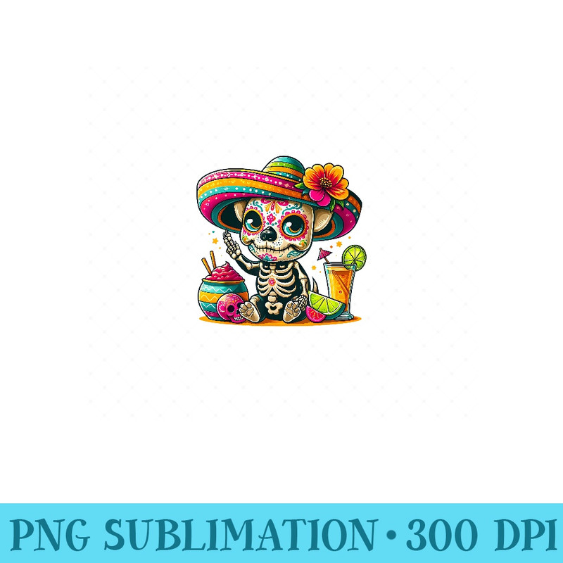Cinco De Mayo Chihuahua Dog Mexican Sugar Skull Sombrero - Sublimation PNG Designs - Boost Your Success with this Inspirational PNG Download