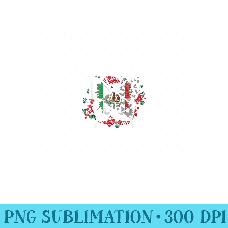 Mexican Flag Butterfly Mexicans - PNG Graphics - Spice Up Your Sublimation Projects