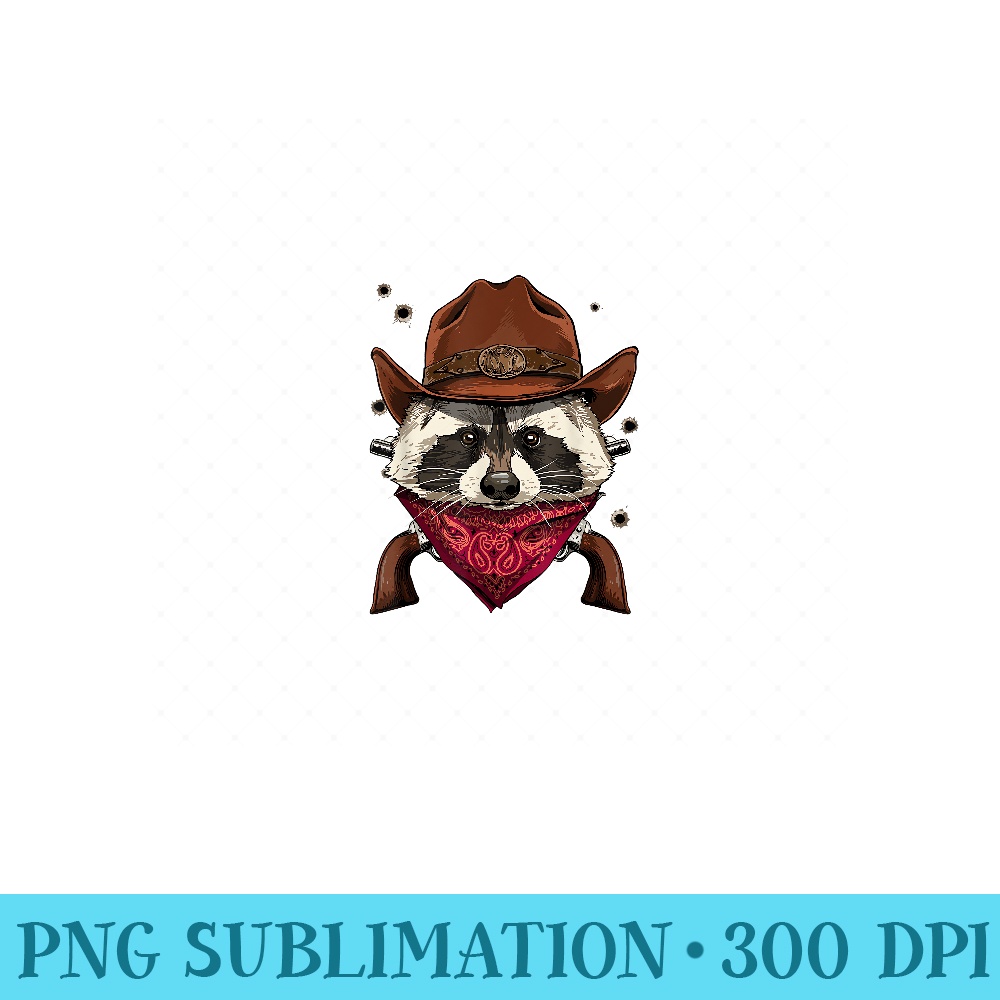 Cowboy Raccoon Country Music Rodeo Howdy Animal Trash Panda - PNG Clipart - Stunning Sublimation Graphics