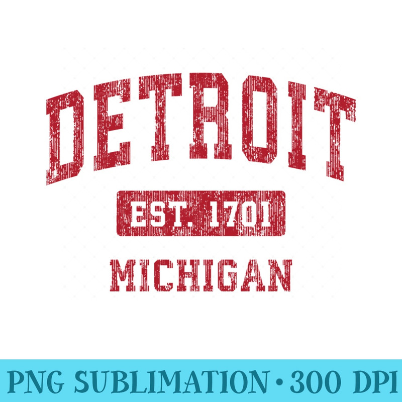 Detroit Michigan MI Vintage Sports Design Red Design Sweatshirt - Unique Sublimation patterns - Boost Your Success with this Inspirational PNG Download