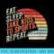 Retro Vintage Eat Sleep Take To Sports Repeat - Unique Sublimation PNG Download - Eco Friendly And Sustainable Digital Products