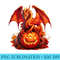 Halloween Dragon Guardian of the Pumpkin, Autumn Silhouette - Exclusive PNG designs - Add a Festive Touch to Every Day