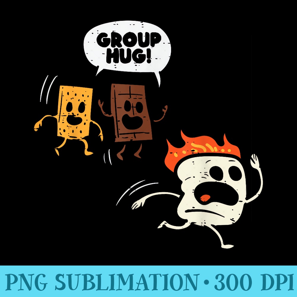 Camping Group Hug Smores Funny Marshmallow - PNG Design Files - Unique And Exclusive Designs