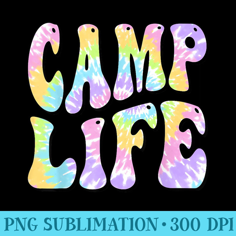 Camping Summer for Girls Summer Camp TieDie Retro - Sublimation PNG Designs - Fashionable and Fearless