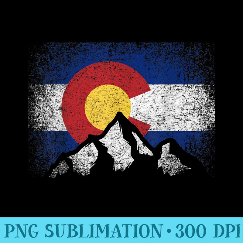 Colorado Flag Mountain Ski Winter Hiker Hiking Camping - PNG Clipart - Perfect for Creative Projects