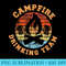 Camping Drunk Alcohol Retro Vintage Campfire Drinking Club - Digital PNG Downloads - Bring Your Designs to Life