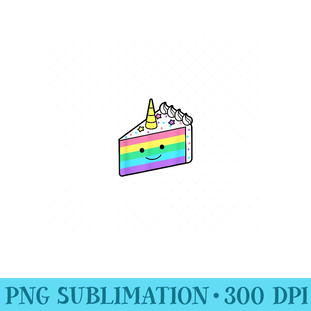 Unicorn Cake Slice Print - Modern PNG designs - Bring Your Designs to Life