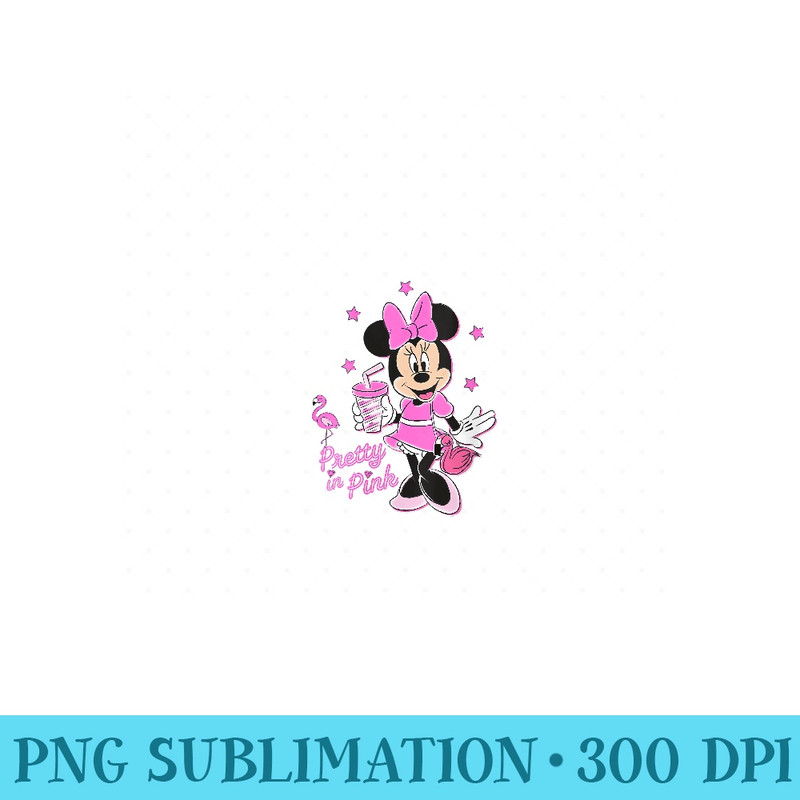 Womens Disney Minnie Mouse Pretty in Pink - High Quality PNG Files - Perfect for Creative Projects