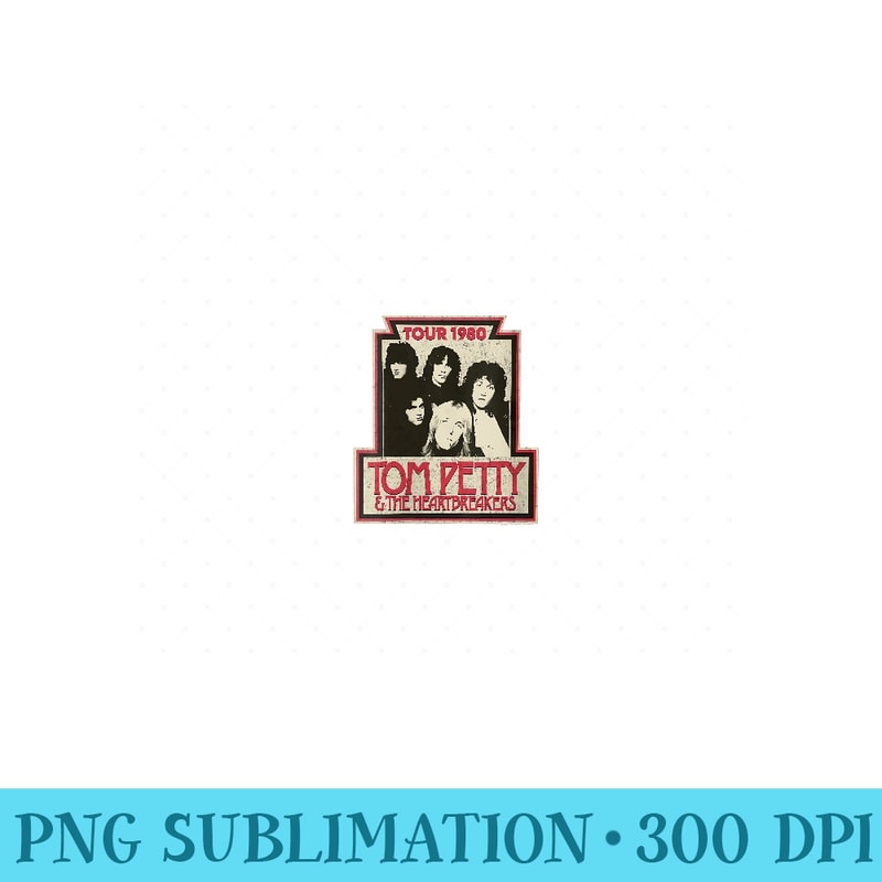 Womens Tom Petty and the Heartbreakers 1980 Tour Poster - Modern PNG designs - Capture Imagination with Every Detail