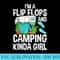 Funny Womens Girls Camping Flip Flops Roadtrips RV - High Resolution PNG Designs - Lifetime Access To Purchased Files