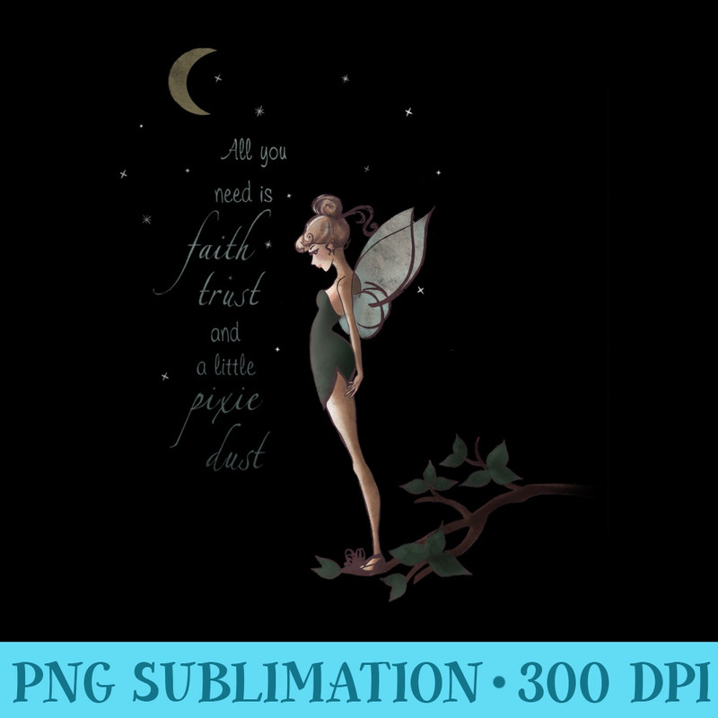 Disney Peter Pan Tinker Bell Moon Quote Art Hoodie - Mug Sublimation PNG - Easy-To-Print And User-Friendly Designs