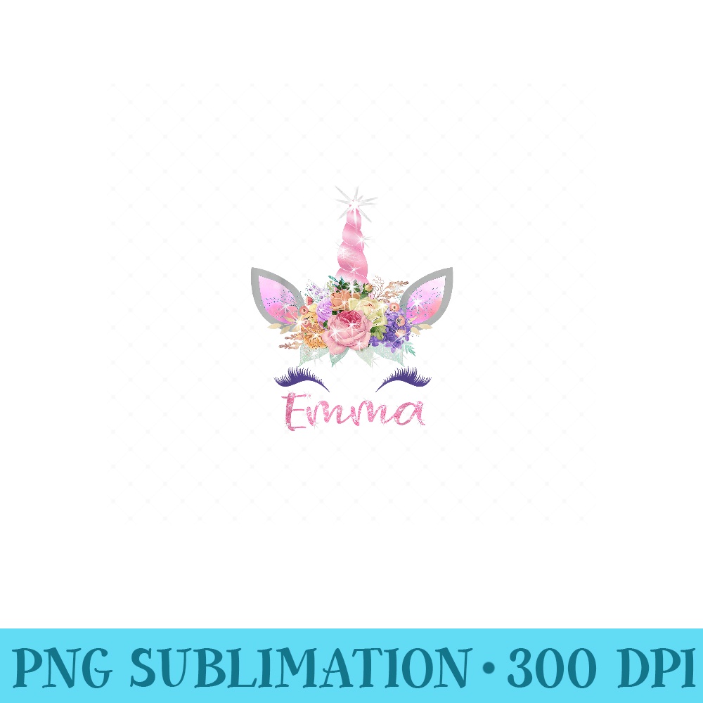 Emma Unicorn s for Girls with Name - High Quality PNG Files - Bring Your Designs to Life