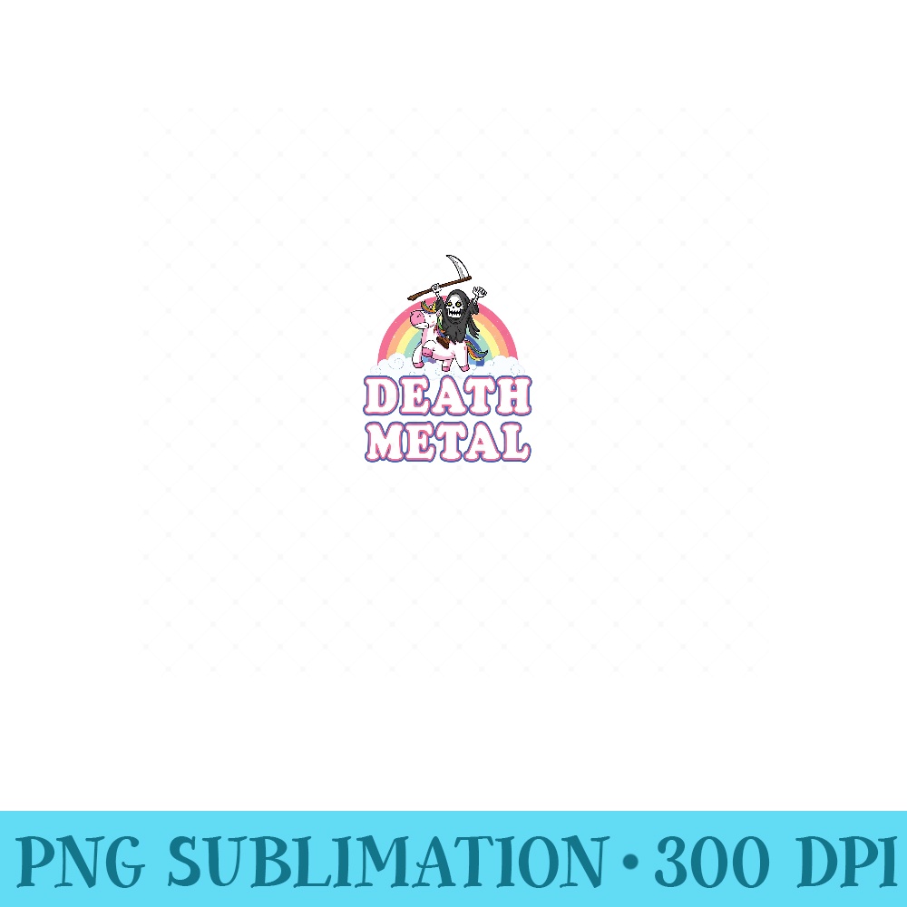 Death Metal Rainbow Funny Grim Reaper Unicorn Hoodie - Sublimation PNG Designs - Capture Imagination with Every Detail