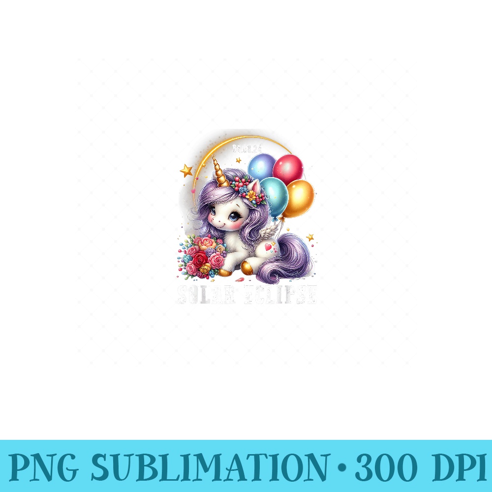 Retro Solar Eclipse Total Eclipse April 8Th 24 Unicorn - High Quality PNG files - Versatile And Customizable Designs