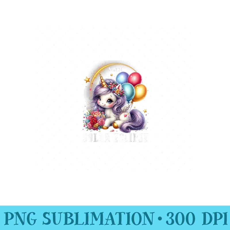 Retro Solar Eclipse Total Eclipse April 8Th 24 Unicorn - High Quality PNG files - Versatile And Customizable Designs