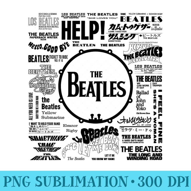 The Beatles - Beatles Singles World Art - High Resolution PNG Designs - Unlock Vibrant Sublimation Designs