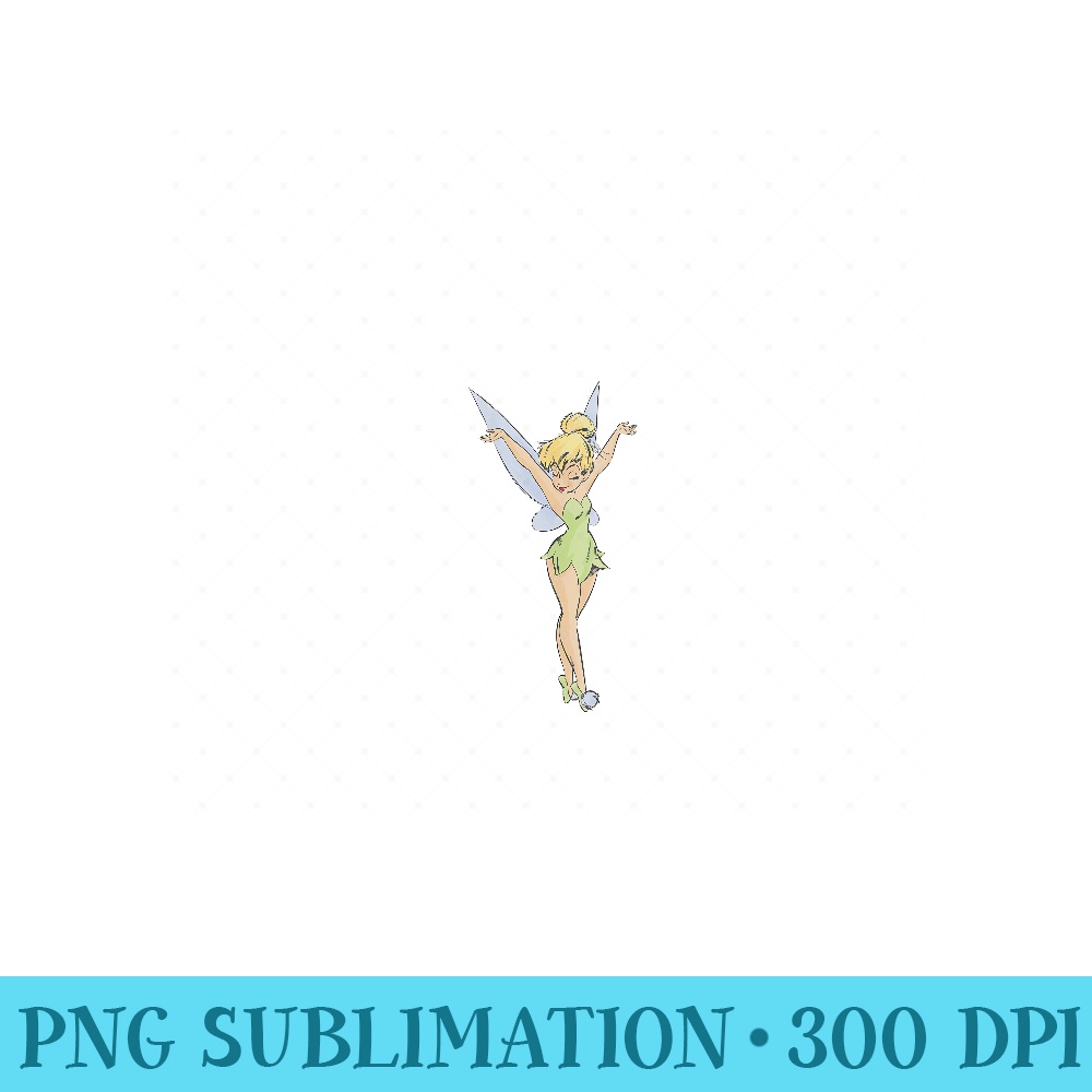 Womens Disney Peter Pan Tinker Bell Arms Up Profile Mirror Dance - Unique Sublimation PNG Download - Vibrant and Eye-Catching Typography