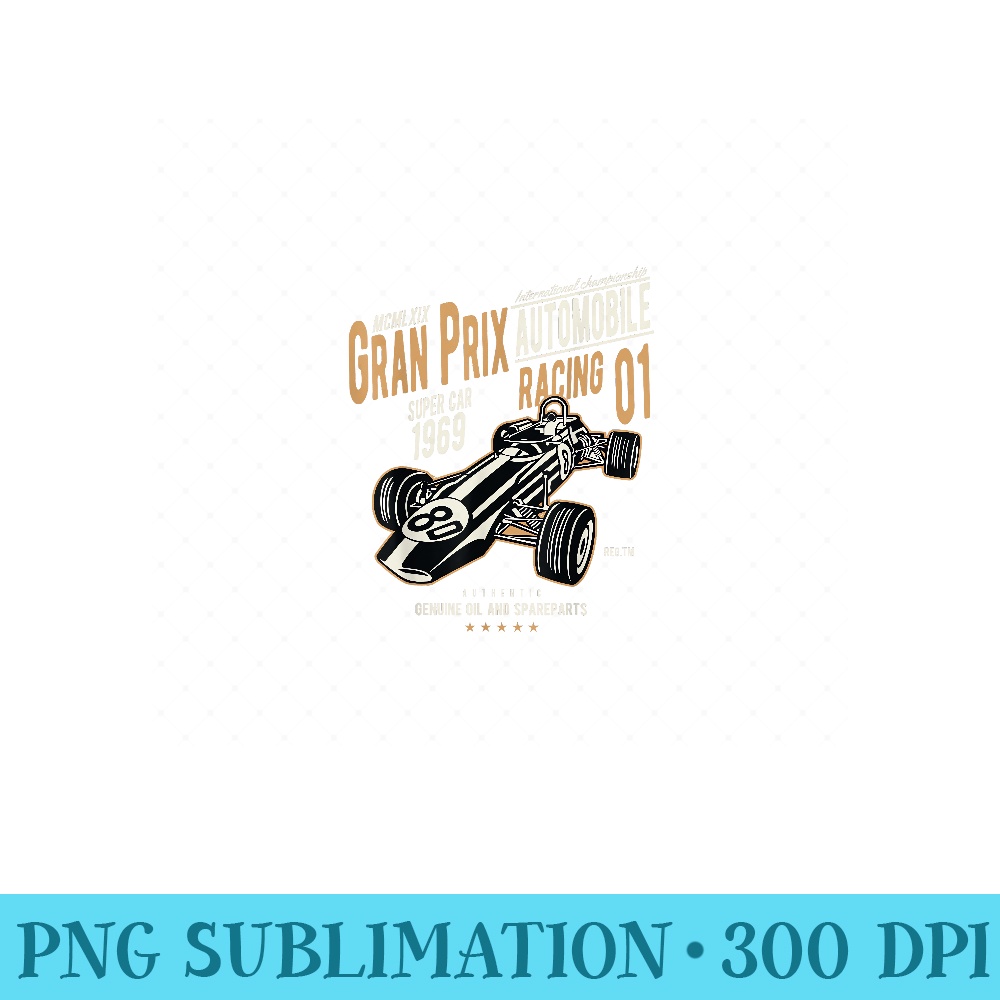 Grand Prix Racing 1969 Vintage Car Racing Fan - Unique PNG Artwork - Unlock Vibrant Sublimation Designs