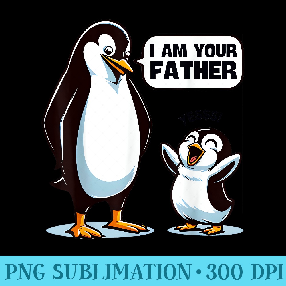 Penguin Dad Joke I Am Your Father Humor Family Fathers Day - PNG Clipart - Premium Quality PNG Artwork