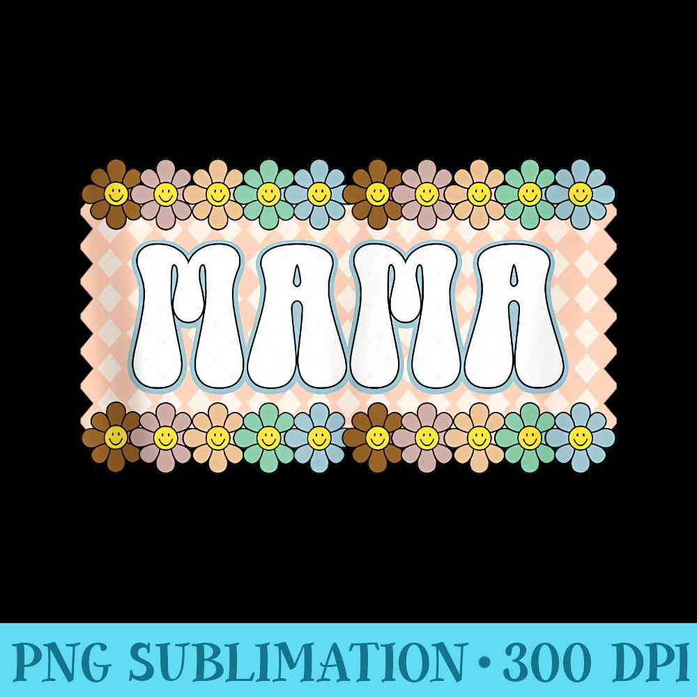 Aesthetic Groovy Flower Mother Day Retro Floral Graphic Mama - Trendy PNG Designs - Create with Confidence