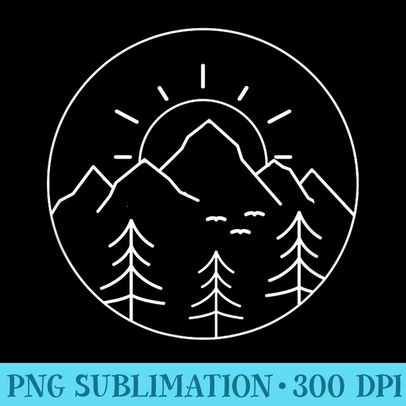 Sunset Mountain Nature Hiking Camping Outdoors Mountains - Mug Sublimation PNG - Perfect for Creative Projects