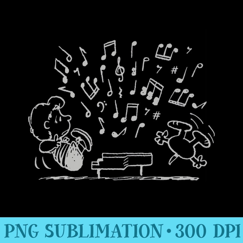 Peanuts Schroeder Playing Piano Premium - Printable PNG Images - Transform Your Sublimation Creations