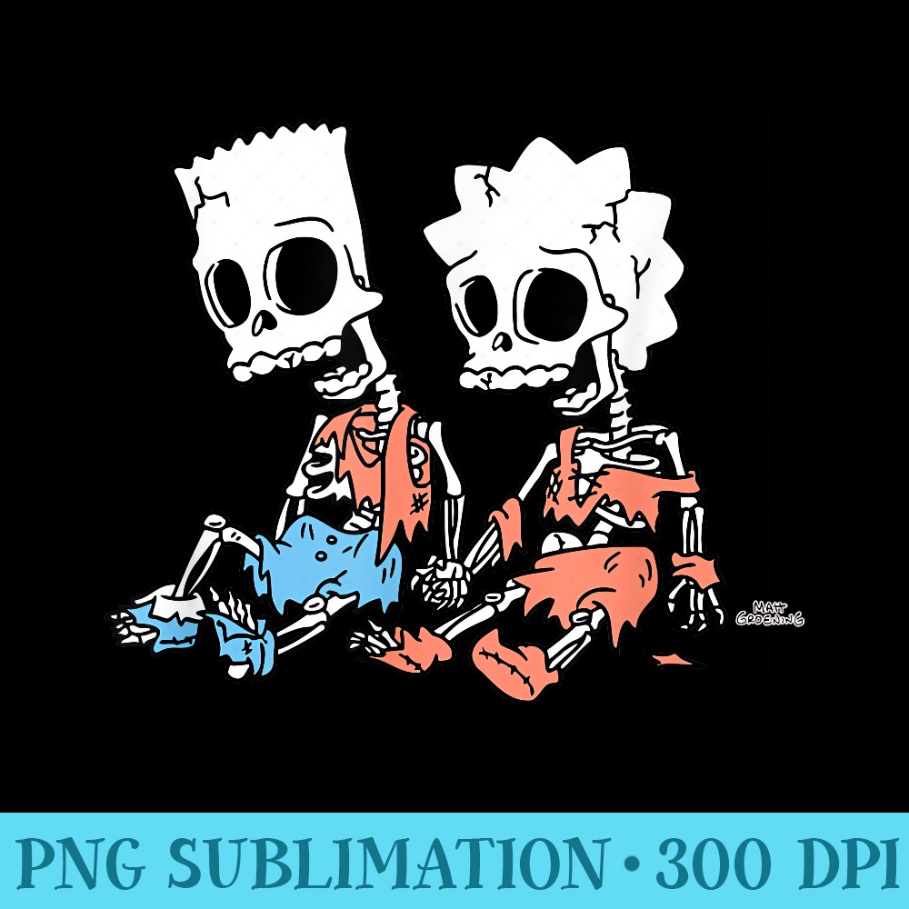 The Simpsons Bart and Lisa Skeletons Treehouse of Horror - High Resolution PNG Designs - Unleash Your Creativity