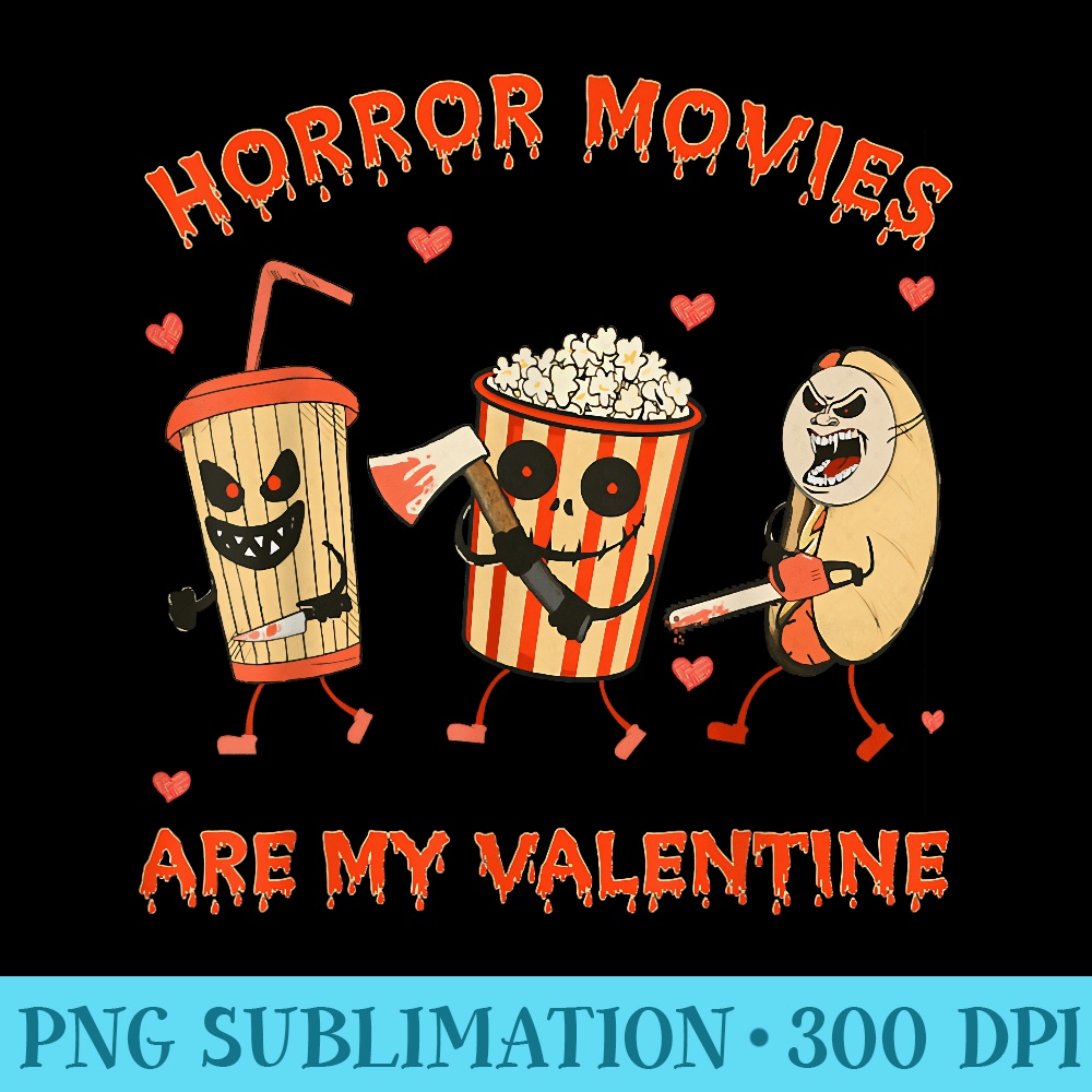Horror Movies Are My Valentine Essential Humor Scary Film - PNG Clipart - Easy-To-Print And User-Friendly Designs